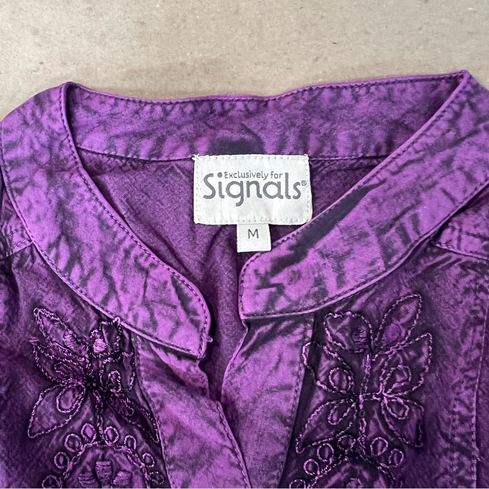 Signals NEW Purple Embroidered Women’s boho Tunic - Picture 3 of 8